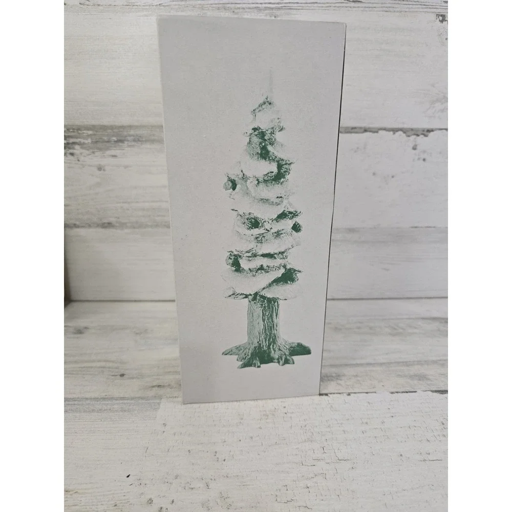 Department 56 Village Pole Pine Tree 8 Inch Porcelain Snow Covered 5528-0 Green